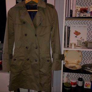 Banana Republic Belted Olive Trench Coat